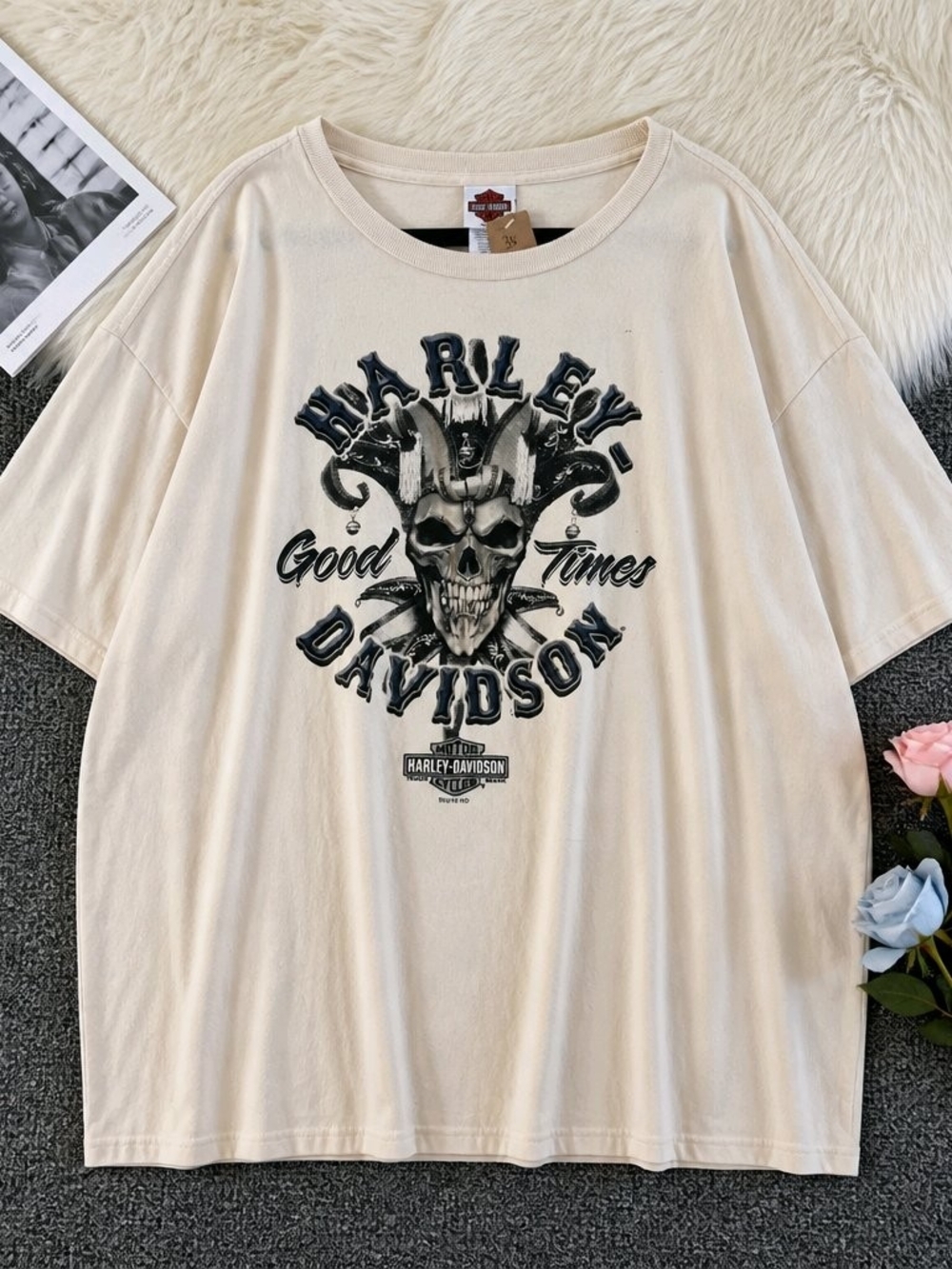 2015 Harley-Davidson Great River Road Quincy IL Jester Skull T-Shirt Size 3XL